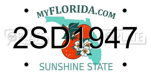 2SD1947 Florida License Plate