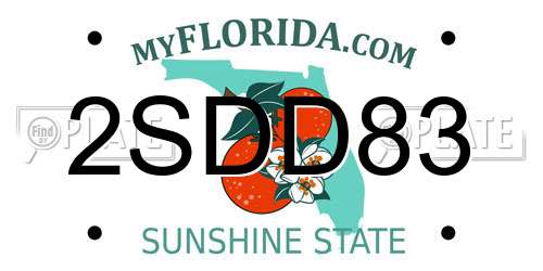 2SDD83 Florida License Plate