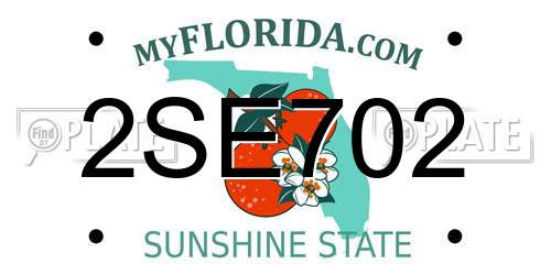 2SE702 Florida License Plate
