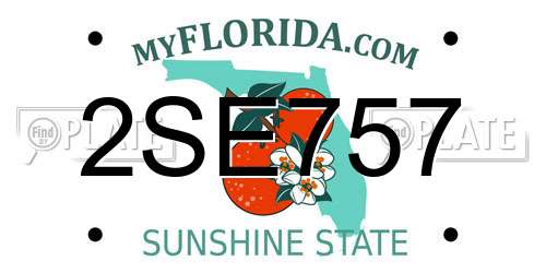 2SE757 Florida License Plate