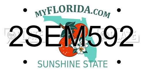 2SEM592 Florida License Plate