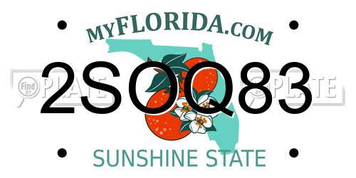 2SOQ83 Florida License Plate