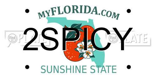 2SPICY Florida License Plate