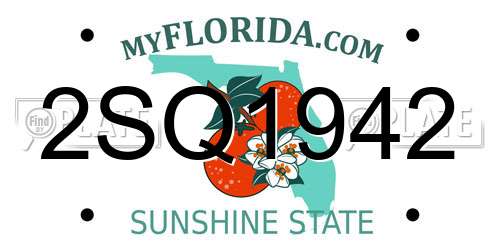 2SQ1942 Florida License Plate