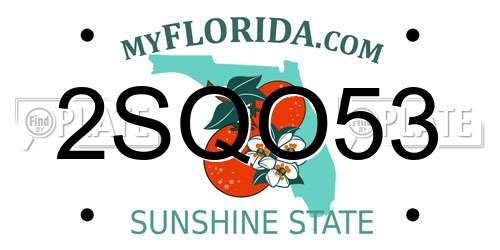 2SQO53 Florida License Plate