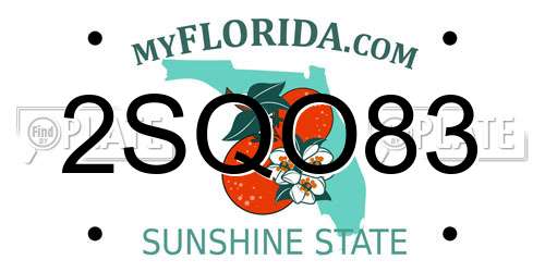 2SQO83 Florida License Plate