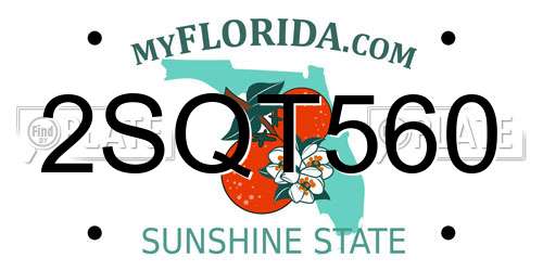 2SQT560 Florida License Plate
