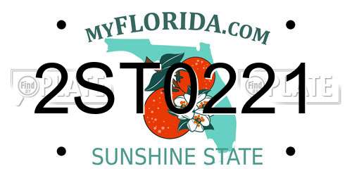2ST0221 Florida License Plate