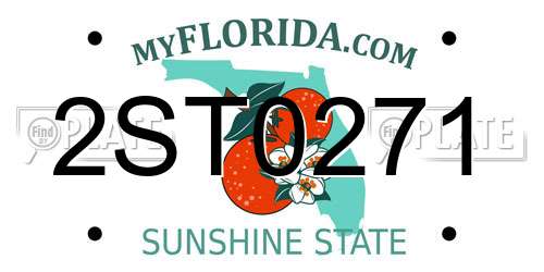 2ST0271 Florida License Plate