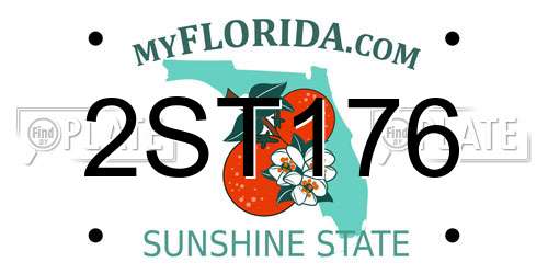 2ST176 Florida License Plate