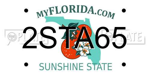 2STA65 Florida License Plate