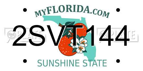 2SVT144 Florida License Plate