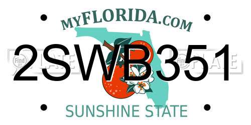 2SWB351 Florida License Plate