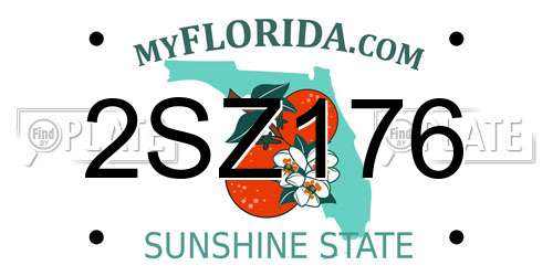 2SZ176 Florida License Plate
