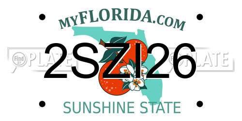 2SZI26 Florida License Plate