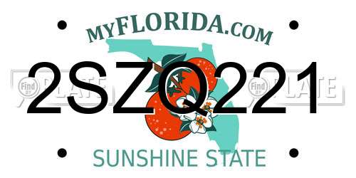 2SZQ221 Florida License Plate