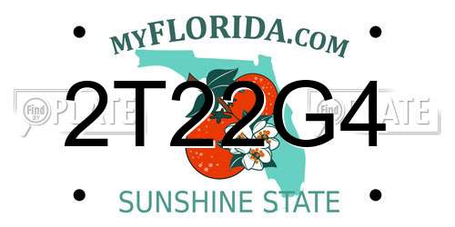 2T22G4 Florida License Plate