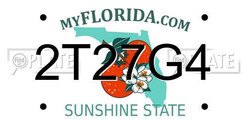 2T27G4 Florida License Plate