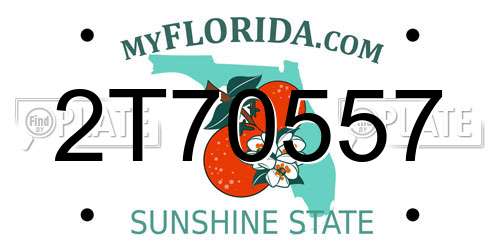 2T70557 Florida License Plate