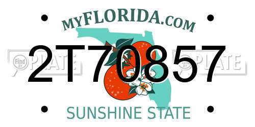 2T70857 Florida License Plate