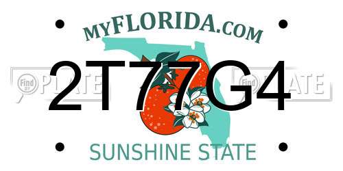 2T77G4 Florida License Plate