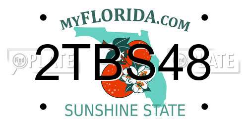 2TBS48 Florida License Plate