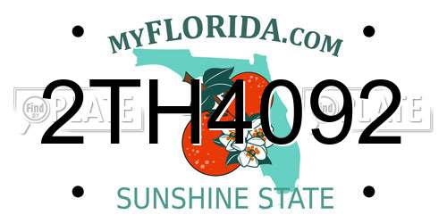 2TH4092 Florida License Plate