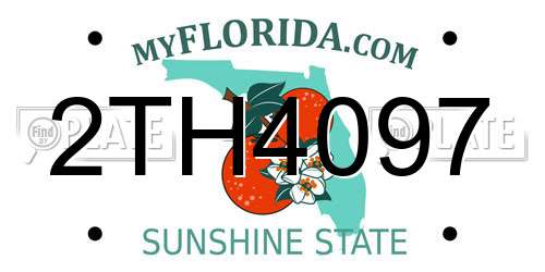 2TH4097 Florida License Plate