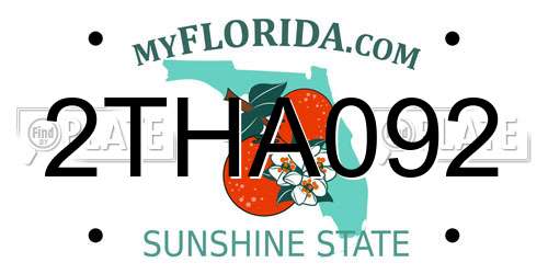 2THA092 Florida License Plate