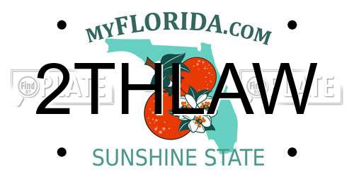 2THLAW Florida License Plate