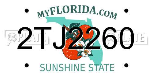2TJ2260 Florida License Plate