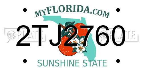 2TJ2760 Florida License Plate