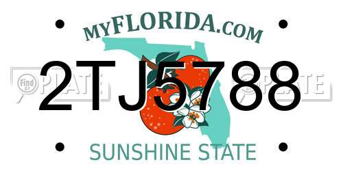 2TJ5788 Florida License Plate