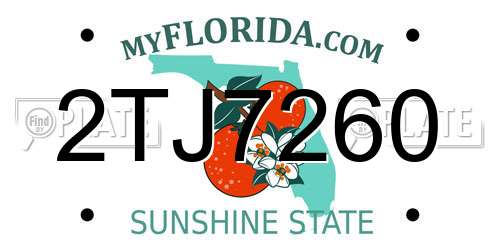 2TJ7260 Florida License Plate
