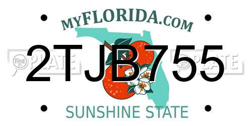 2TJB755 Florida License Plate