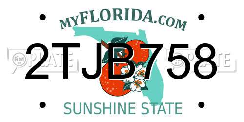 2TJB758 Florida License Plate
