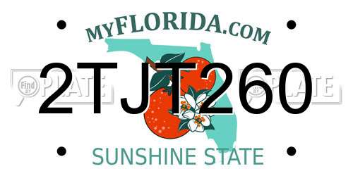2TJT260 Florida License Plate