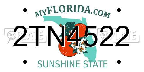 2TN4522 Florida License Plate