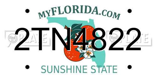 2TN4822 Florida License Plate