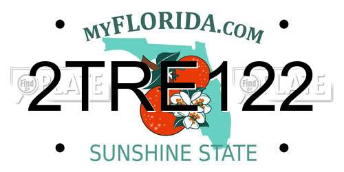 2TRE122 Florida License Plate