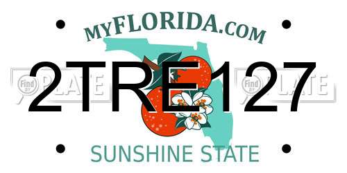 2TRE127 Florida License Plate