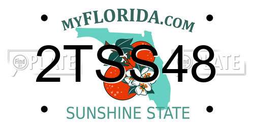 2TSS48 Florida License Plate