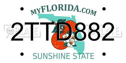 2TTD882 Florida License Plate