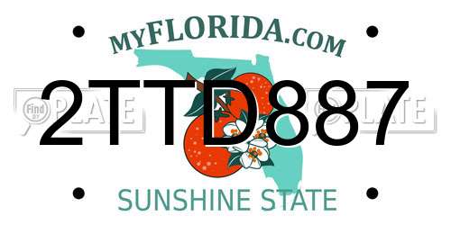 2TTD887 Florida License Plate