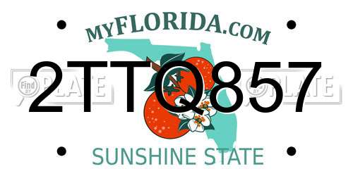 2TTQ857 Florida License Plate