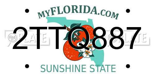 2TTQ887 Florida License Plate