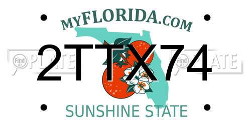 2TTX74 Florida License Plate