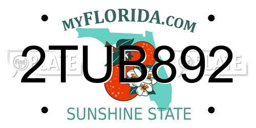 2TUB892 Florida License Plate