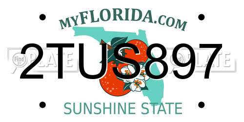 2TUS897 Florida License Plate