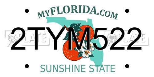 2TYM522 Florida License Plate